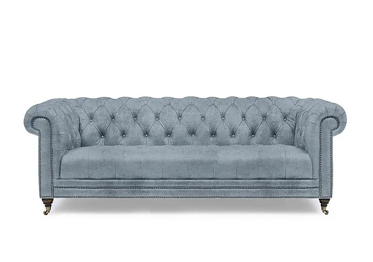 Walter 4 Seater Fabric Chesterfield Sofa - Boathouse Blue