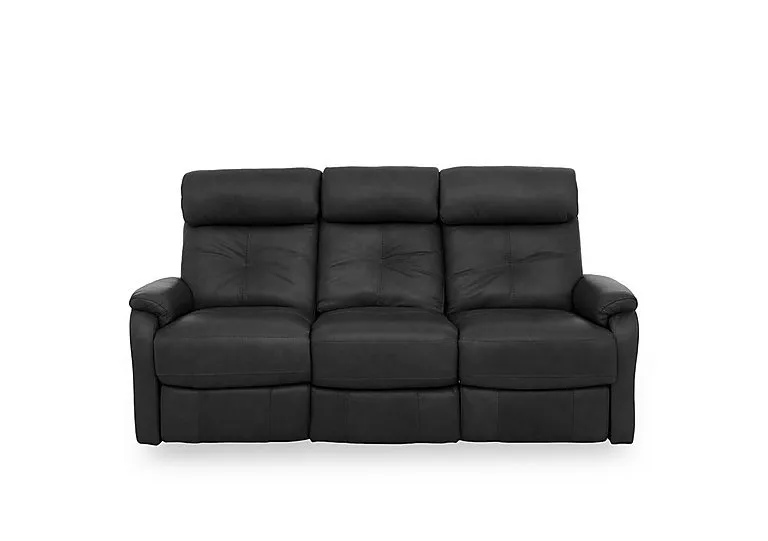 Compact Collection Titch NC Leather 3 Seater Sofa - Black