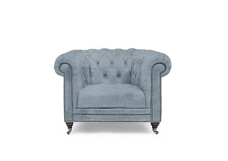 Walter Fabric Chesterfield Chair - Boathouse Blue