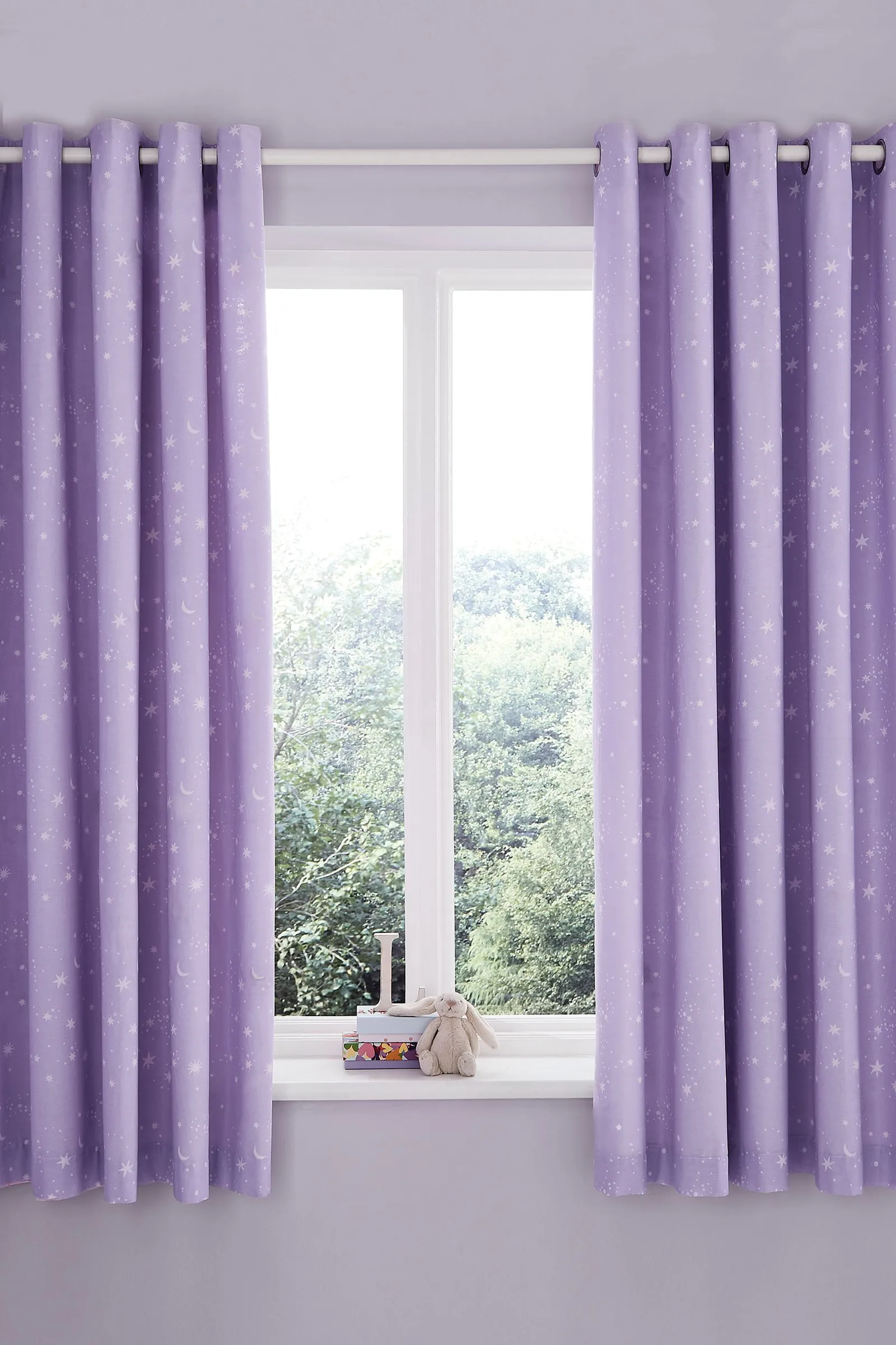 Catherine Lansfield 'Dancing Fairies' Reversible Eyelet Curtains in Pink 3