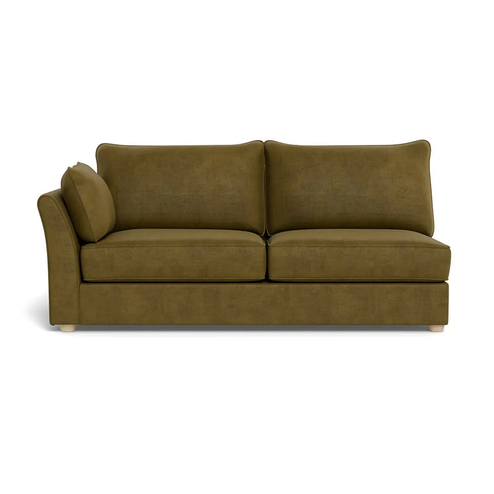 Heal's Tailor Large Unit Left Hand Facing Smart Luxe Velvet Peridot Natural Beech Feet 1