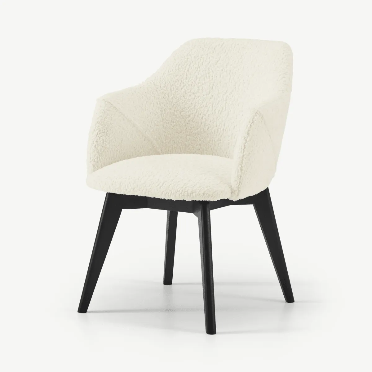 Lule Office Chair, Faux Sheepskin with Black Legs