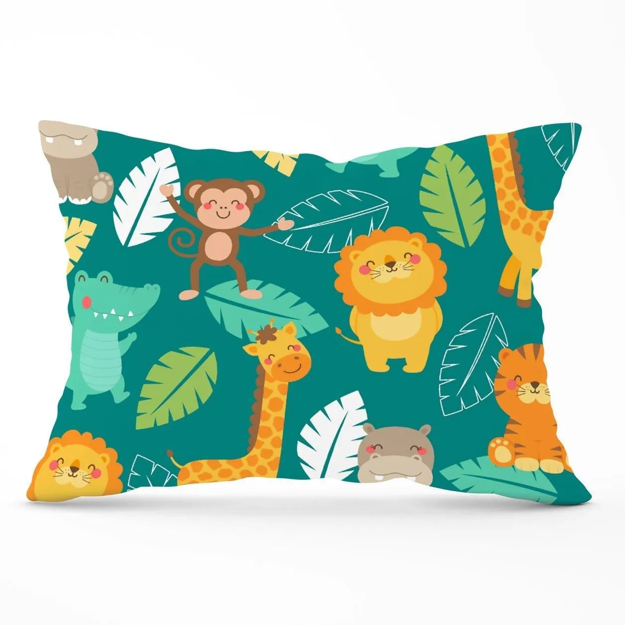 Warren Reed - Designer Jungle Animals Cushions in Green