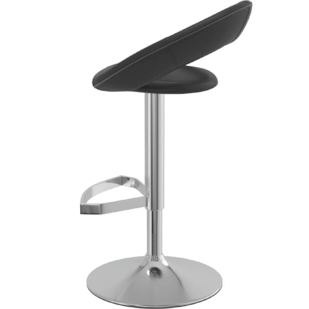 netfurniture Stylon Stylish Kitchen Bar Stool Brushed Moon Padded Seat in Black 6