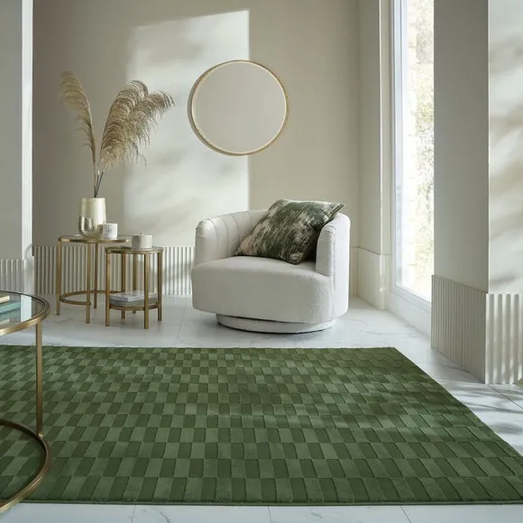 Mira Checkerboard Washable Rug 1
