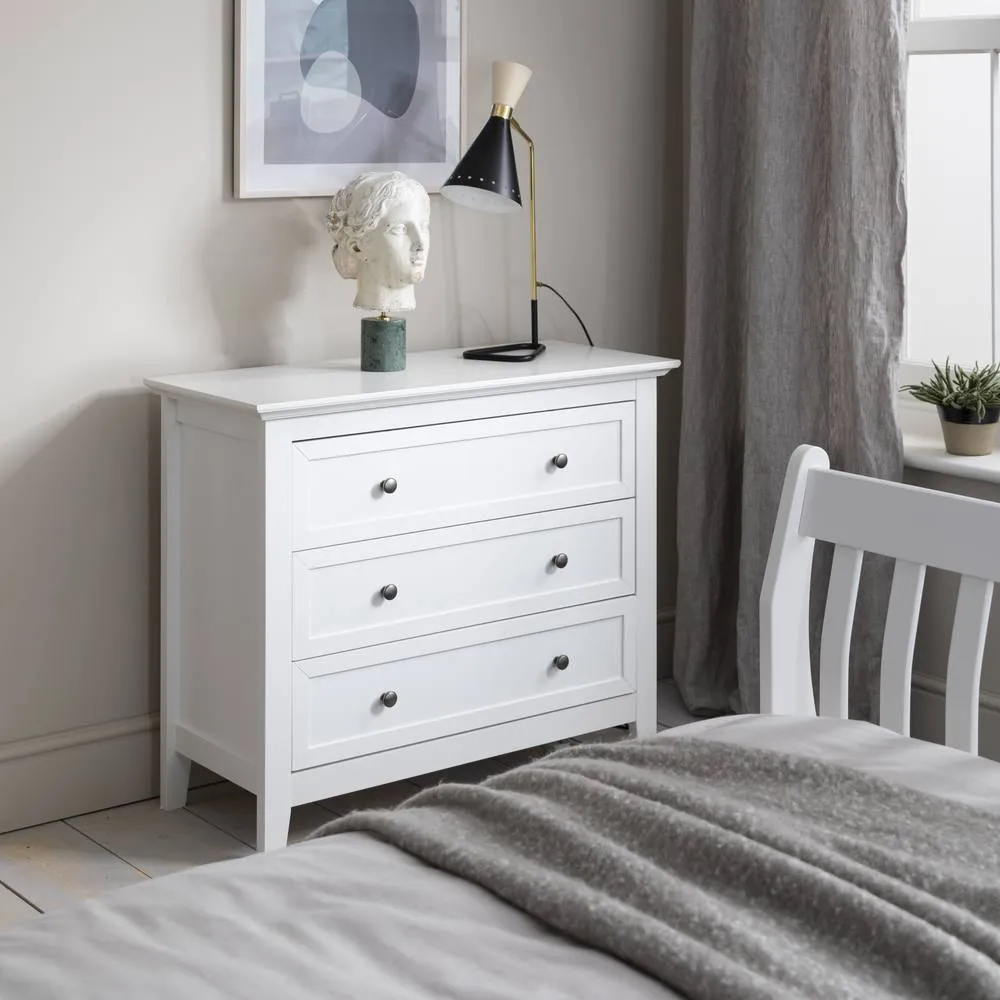 Nöa and Nani Karlstad Chest of Drawers 3 Drawer Wide in White