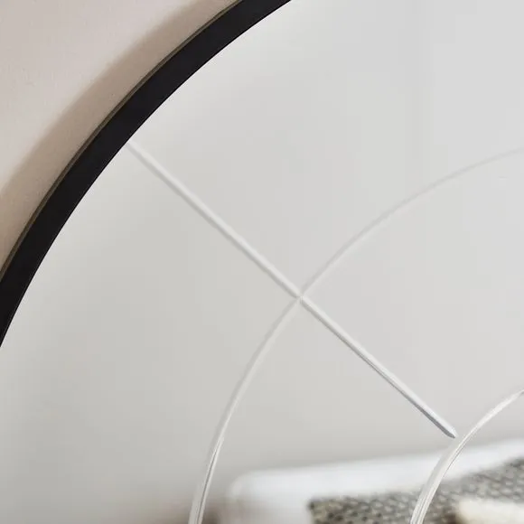 Cora Round Etched Window Indoor Outdoor Wall Mirror 2