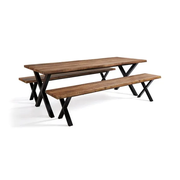 Ezra Large 8 Seater Dining Bench Set, 220cm 6