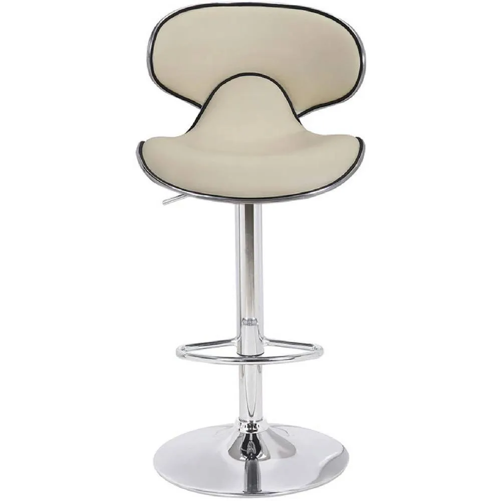 netfurniture Planet Cream Kitchen Breakfast Bar Stool Padded Height Adjustable 4