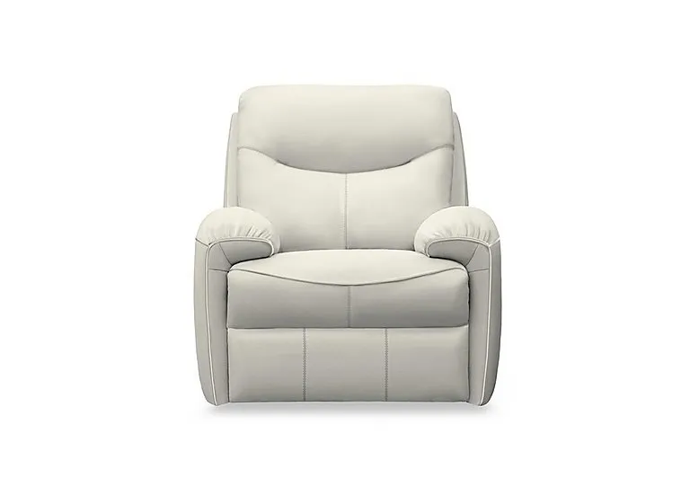 Amesbury Leather Power Recliner Armchair with Power Headrest, Power Lumbar and Heated Seats - Oxford Light Grey