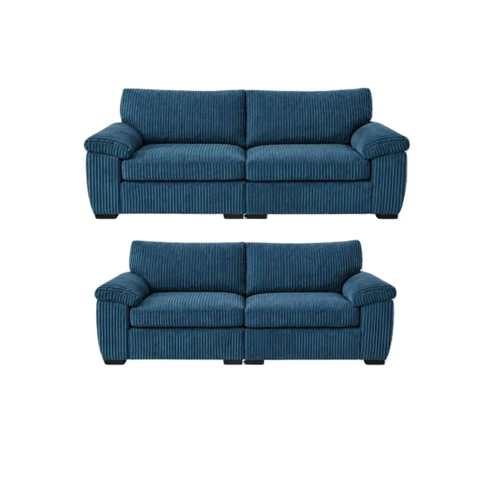Bliss Furniture Amalfi 3+2 Seater Split Sofa Soft Fabric in Blue