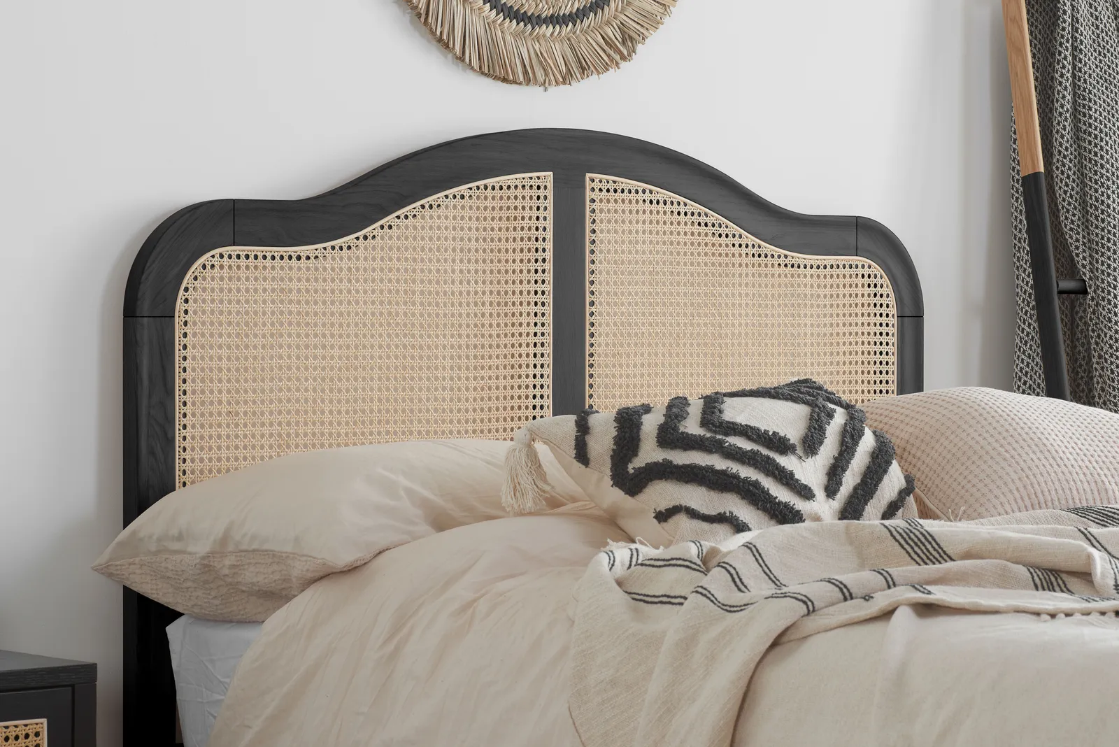 Birlea Rattan Wooden Bed Frame Leonie Bedstead in Black 3