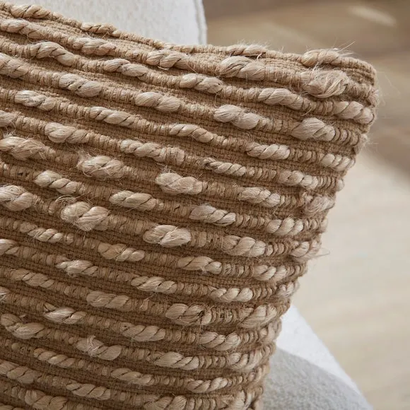 Jute Loop Striped Square Cushion 2