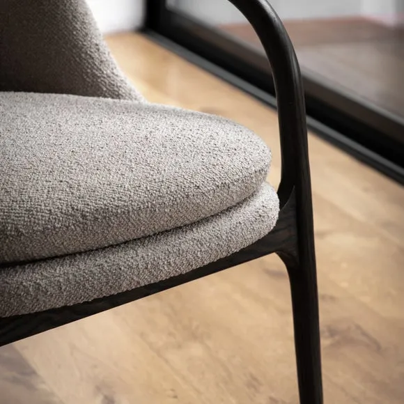 Aurora Fabric Wooden Arm Accent Chair 2