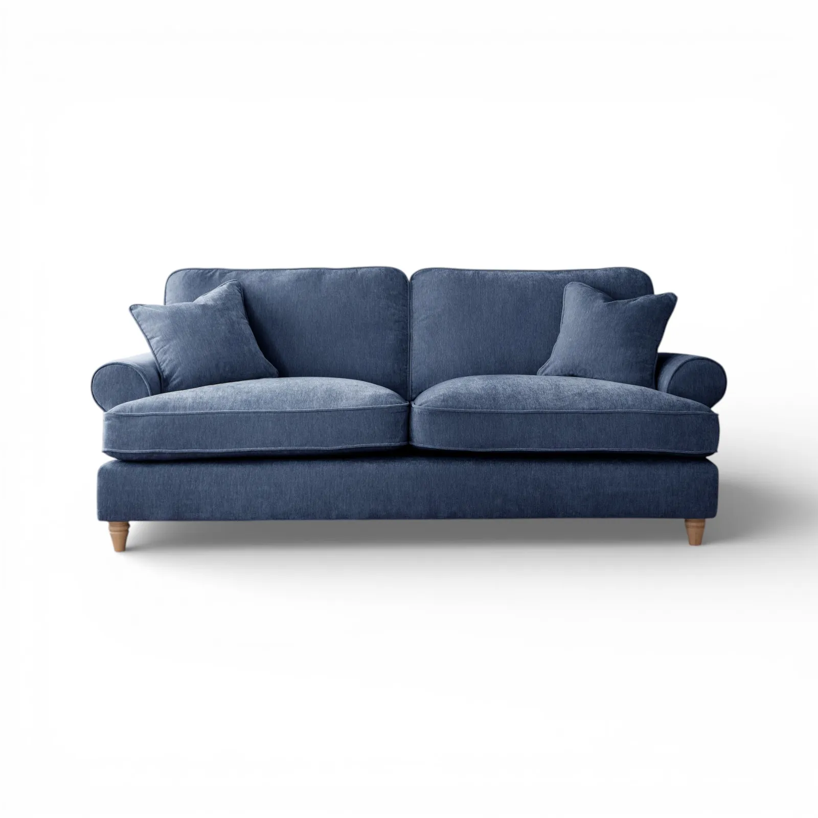 The Great Sofa Company Ezra 3 Seater Textured Velvet Sofa - Scroll Arm in Navy 2