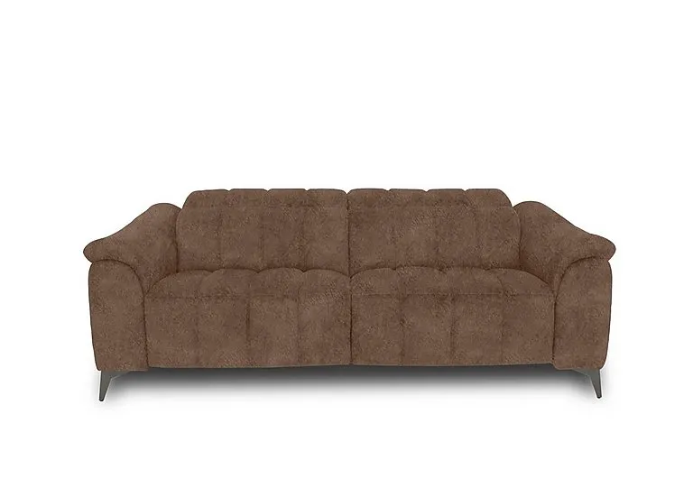 Angelo Fabric 3 Seater Power Recliner Sofa with Power Headrests - Classic Brown