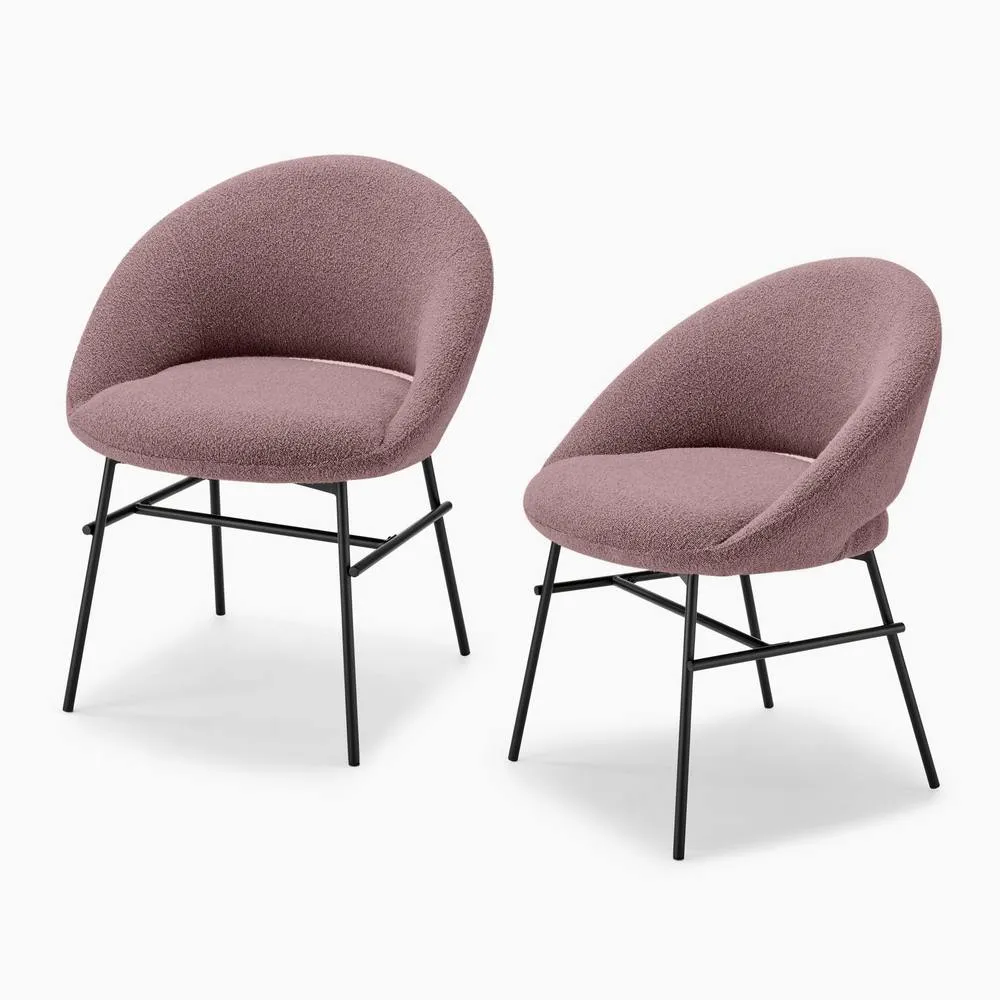 FurnitureboxUK 2x Nella Dusky Pink Fabric Dining Chairs in Terracotta 4