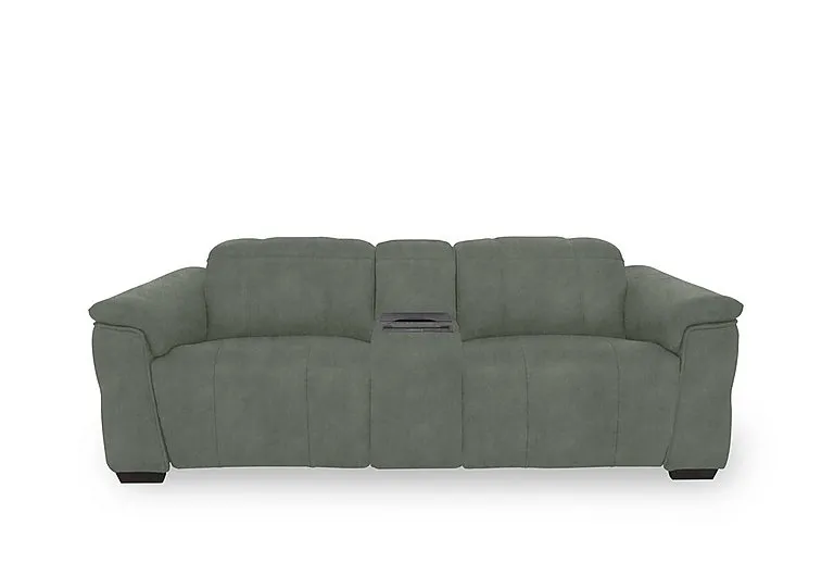 Inca Fabric 3 Seater Power Recliner Sofa with Power Headrests and Fridge Console - Dexter Fern