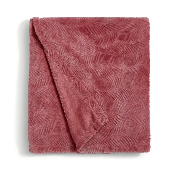Leila Leaf Fleece Throw Blanket 4