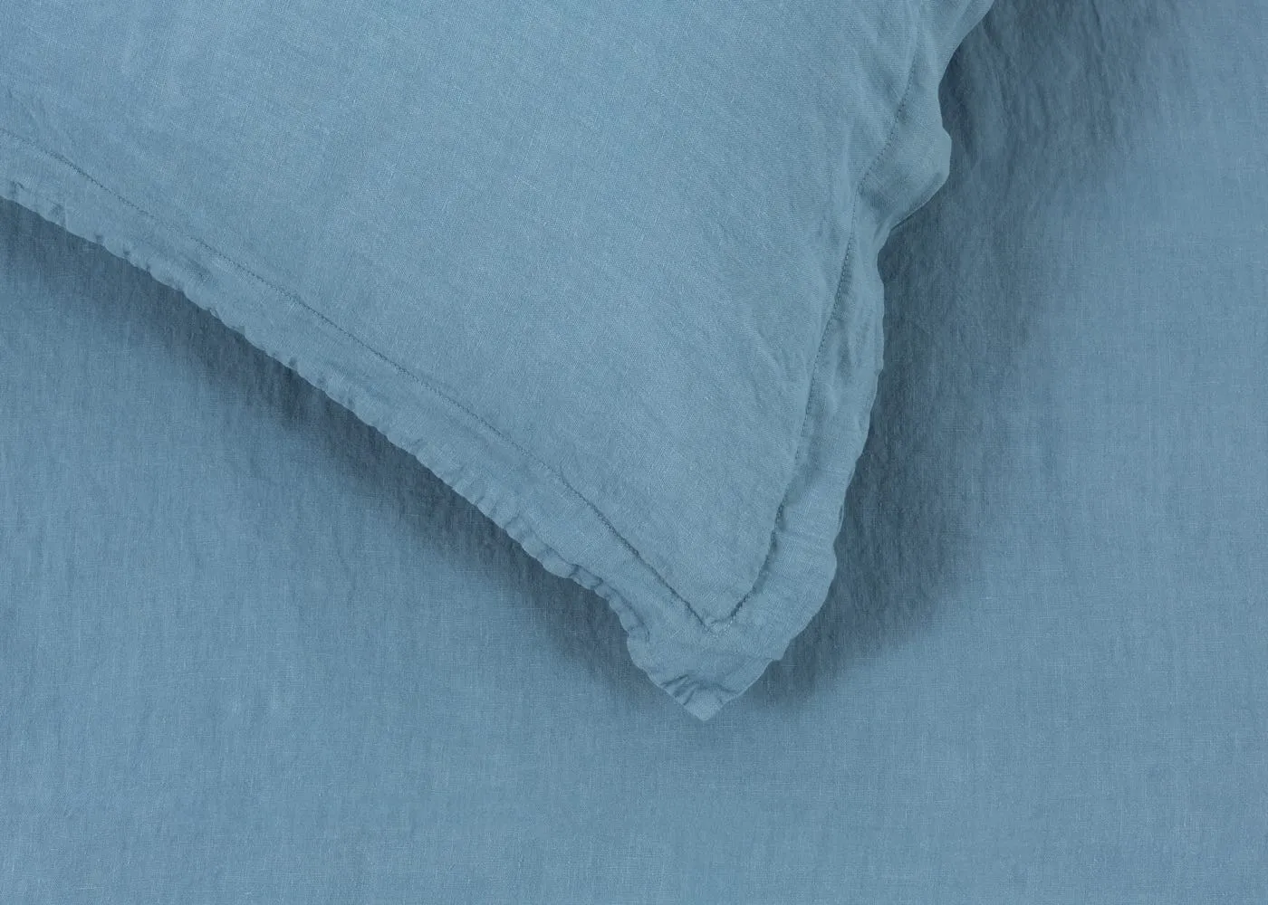 Heal's Washed Linen Dusky Blue Oxford Pillowcase