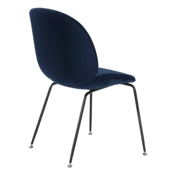Fusion Living Luxurious Velvet Dining Chair with Black Metal Legs 5