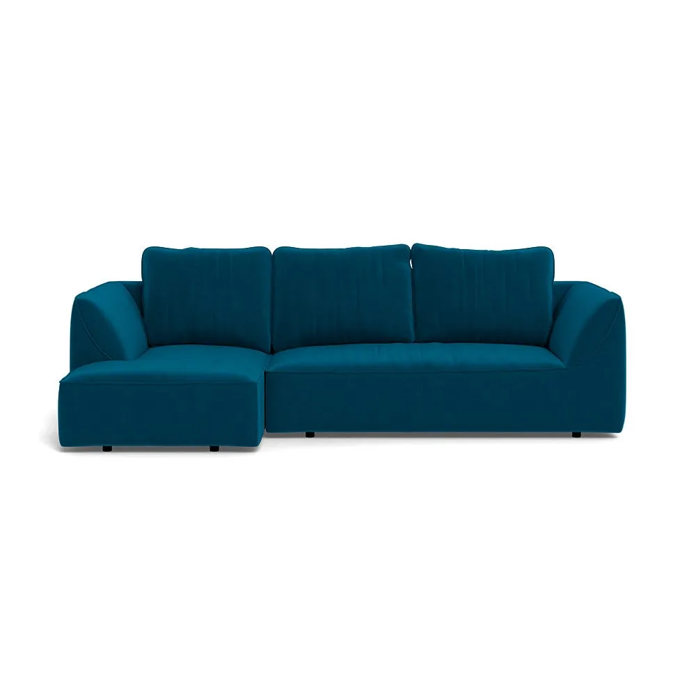 Heal's Morven Left Hand Facing Corner Chaise Sofa Velvet Teal 1