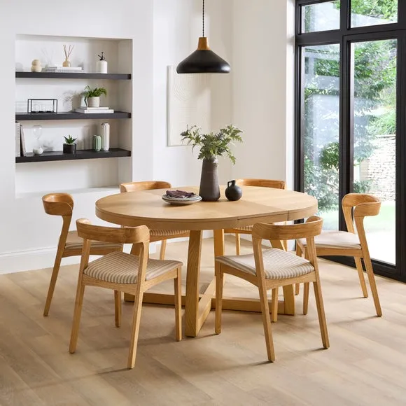 Judah Extendable 4 to 6 Seater Round to Oval Dining Table 4