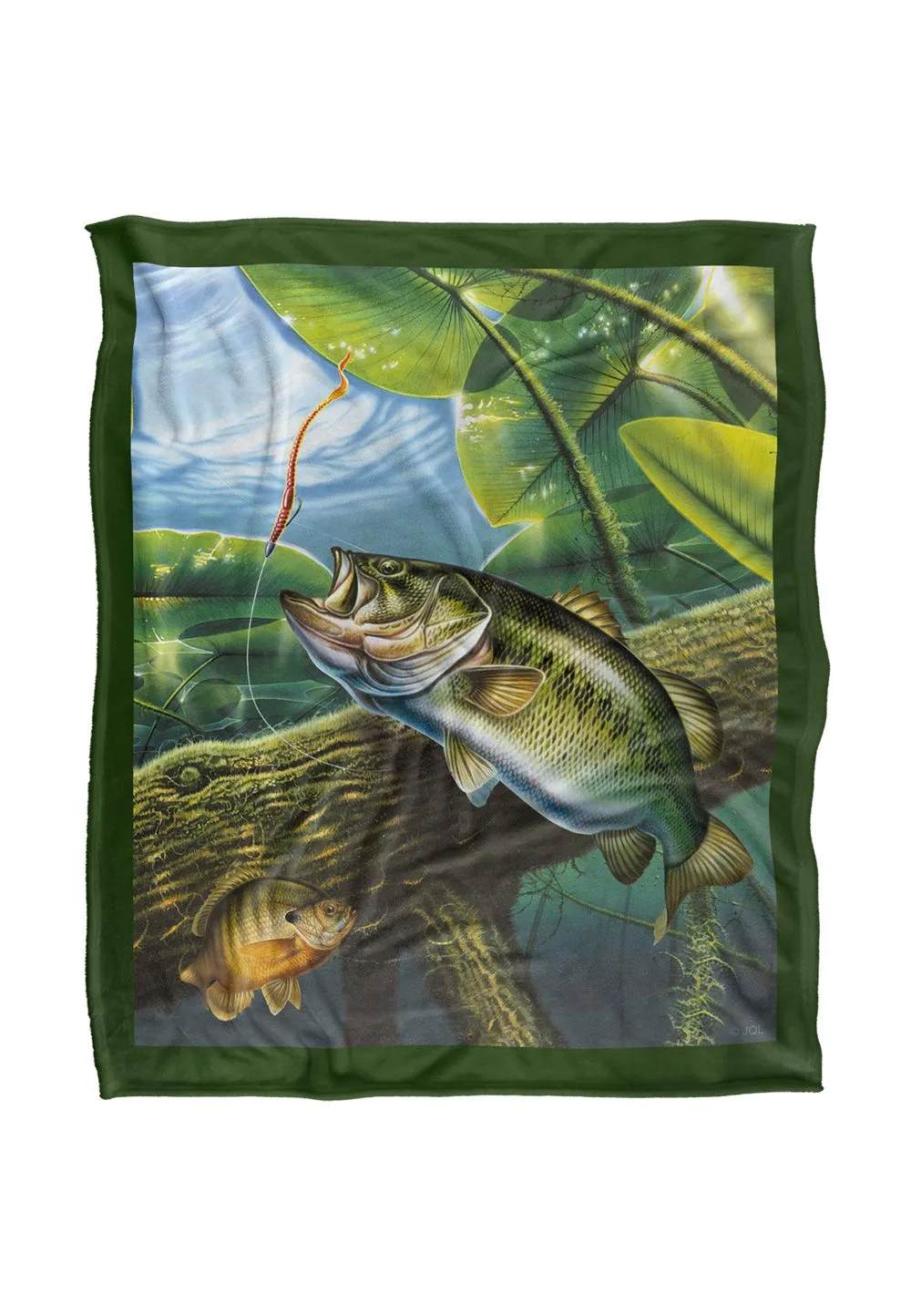JQ Licensing Fooled Bass Fishing Silky Touch Super Soft Throw Blanket 152 X 127 cm in White