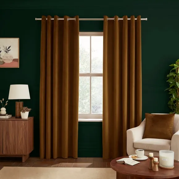 Luxe Velour Eyelet Curtains (Blackout Available) 2
