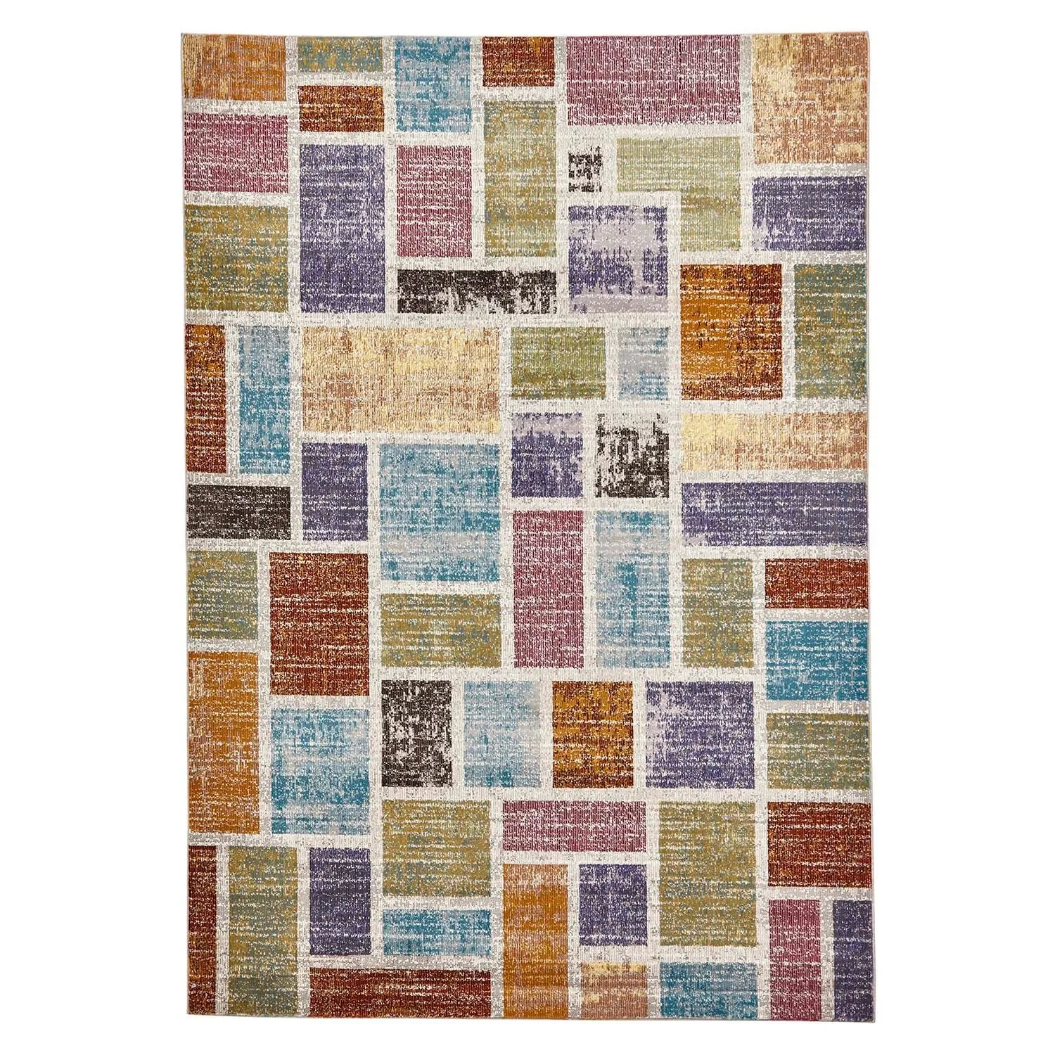 16th Avenue 37A MultiColoured Rug Blue, Purple and Brown