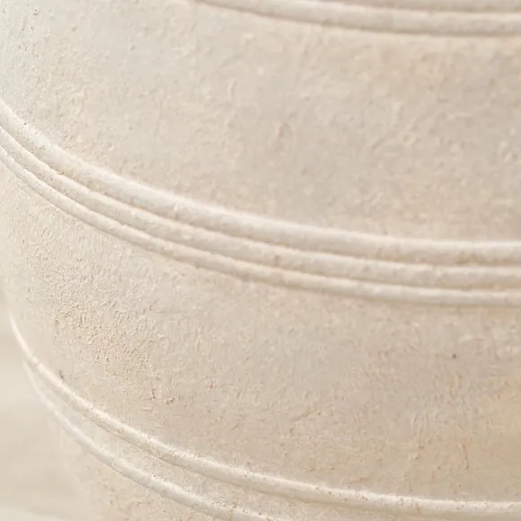 Grey Wash Fibrestone Decorative Vase with Handles 2