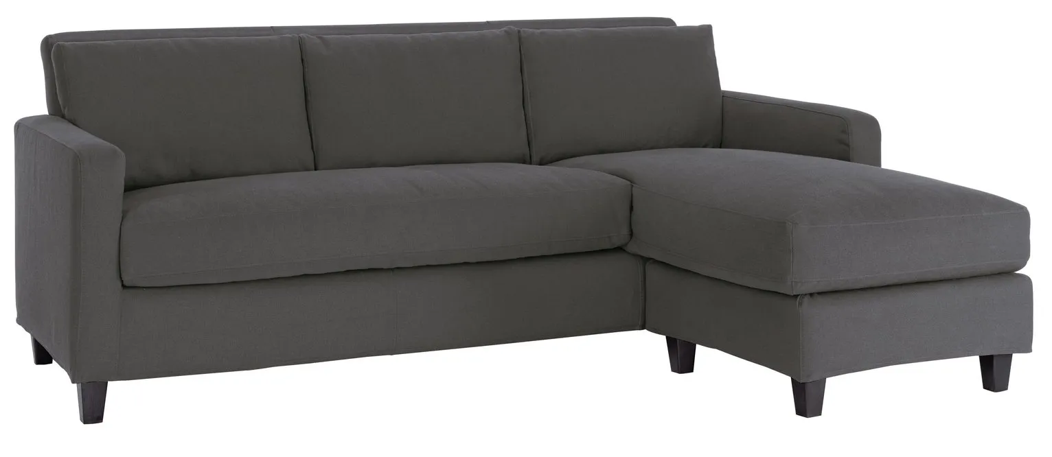 Habitat Chester 3 Seater Reversible Chaise Sofa - Charcoal