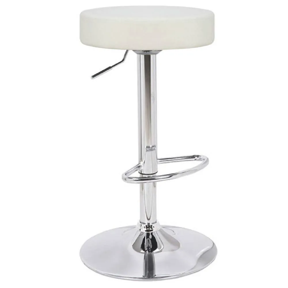 netfurniture Envy White Kitchen Swivel Bar Stool No Back Height Adjustable 4