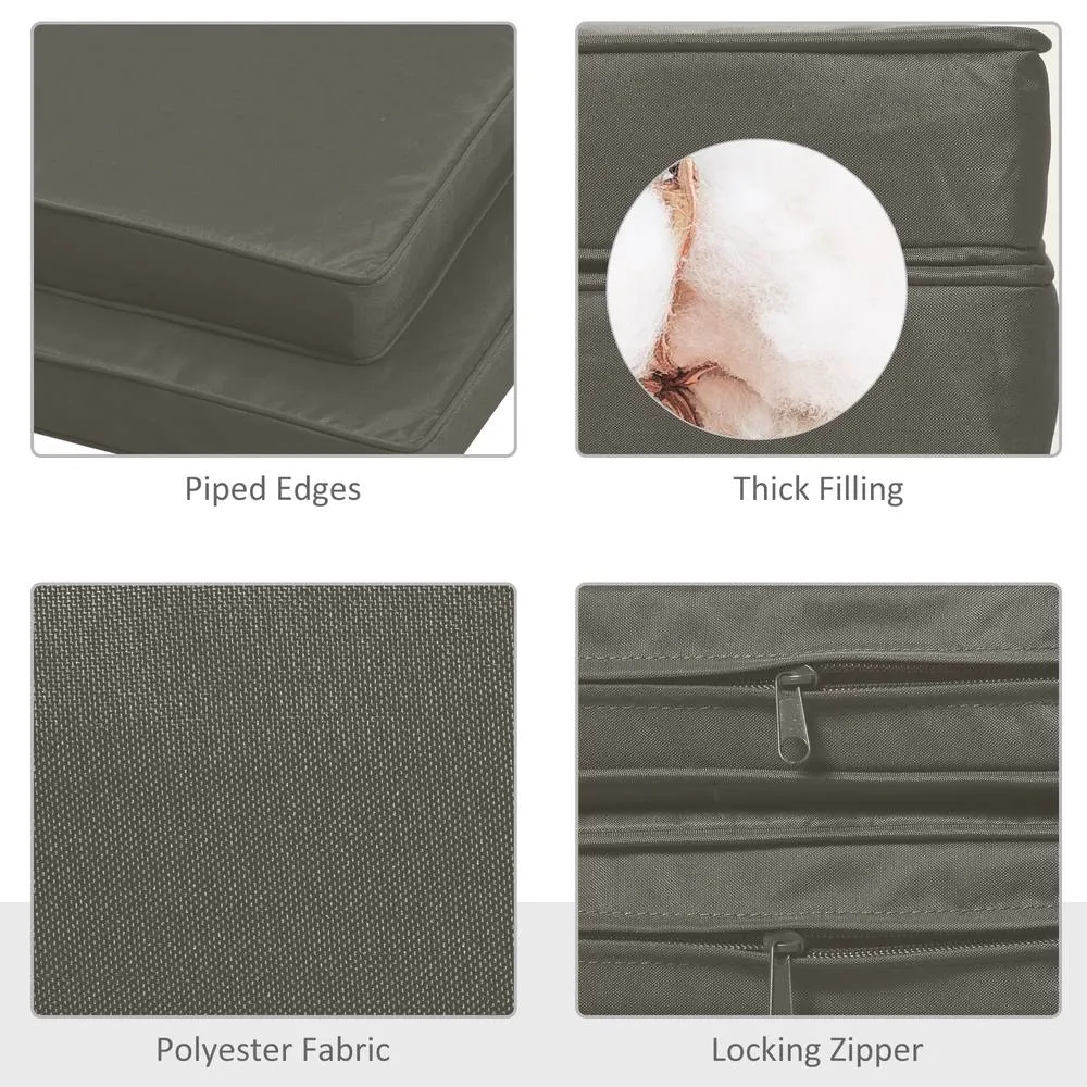 OUTSUNNY 45 x 45cm Replacement Garden Seat Cushion Pad with Ties in Dark Grey 4