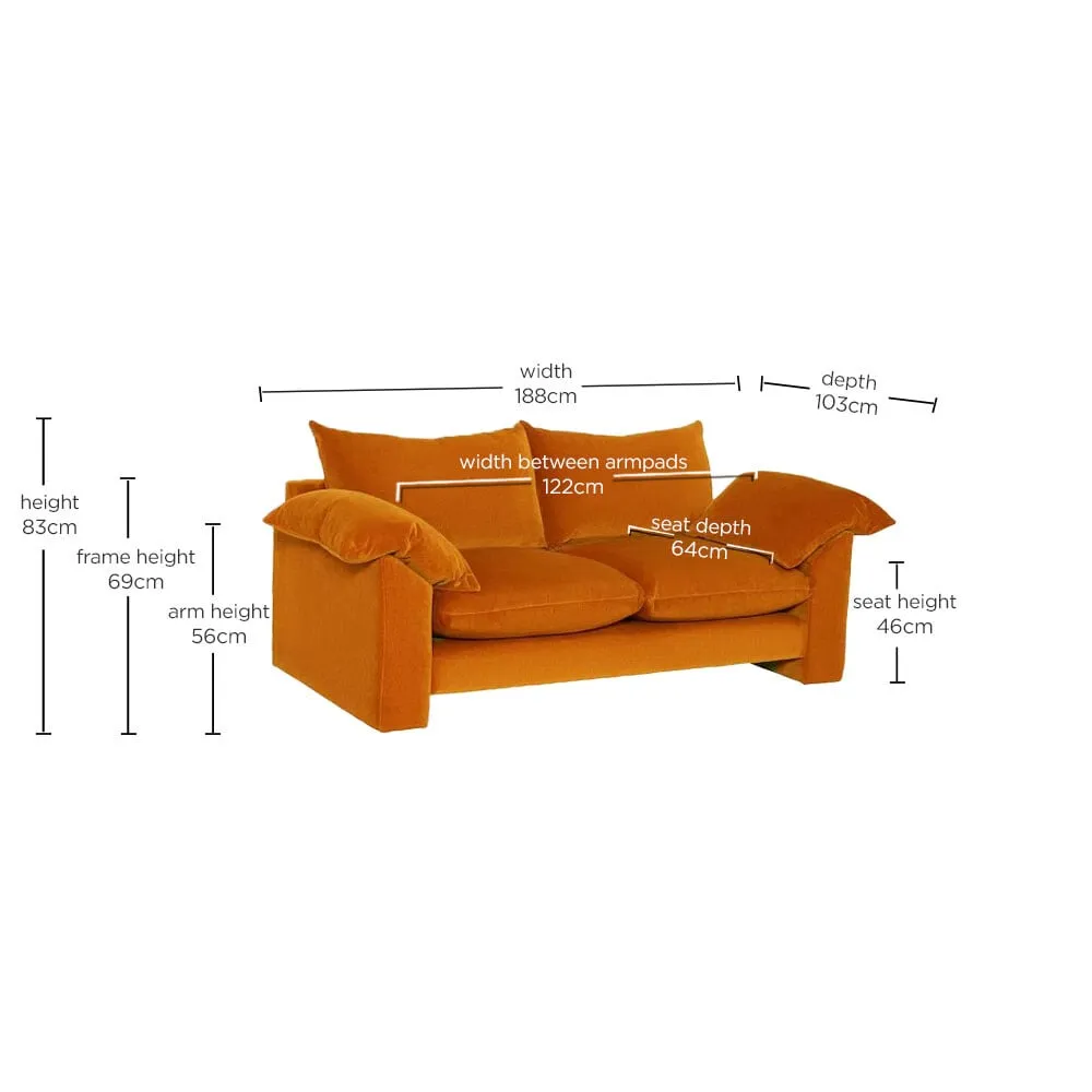 Hoxton Small Sofa, Orange Fabric | Barker & Stonehouse 4