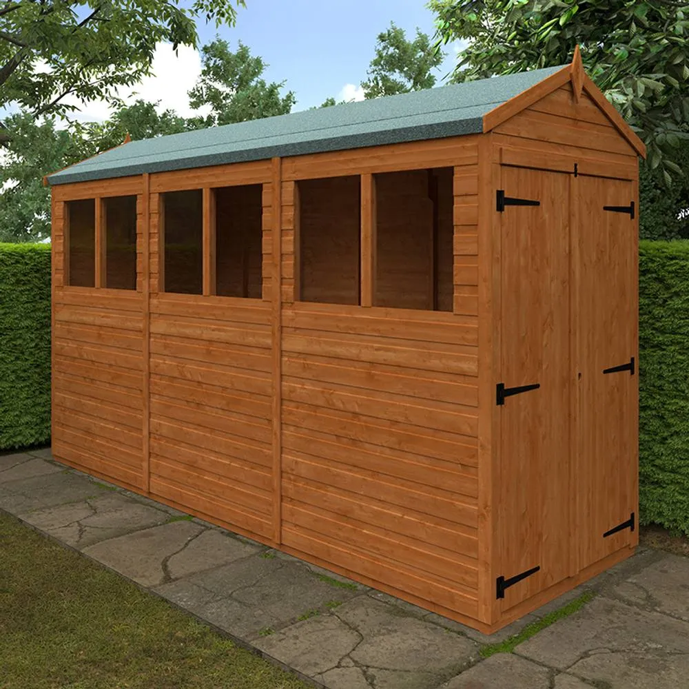 Buttercup Farm 12 x 4 Feet Flex Apex Double Door 12mm Flex - L353.8 x W115 x H209 cm in Burnt Orange 2
