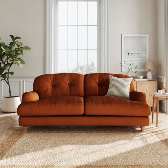 Martha Matte Plush Velvet 3 Seater Sofa 1
