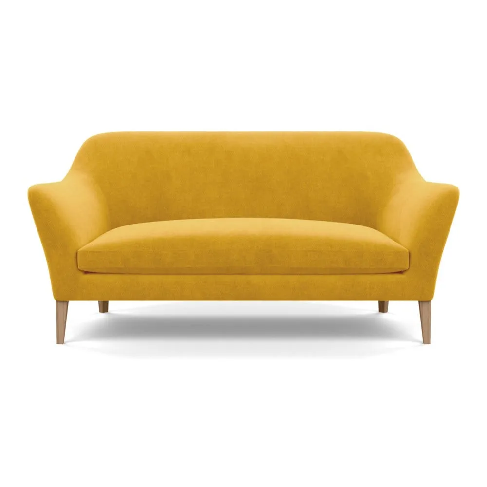 Heal's Wallis 3 Seater Sofa Smart Luxe Velvet Canary Tinted Ash Feet 2
