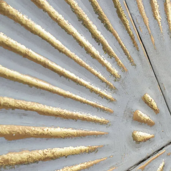 Return - Antiqued White and Gold Textured Metal Wall Art 3