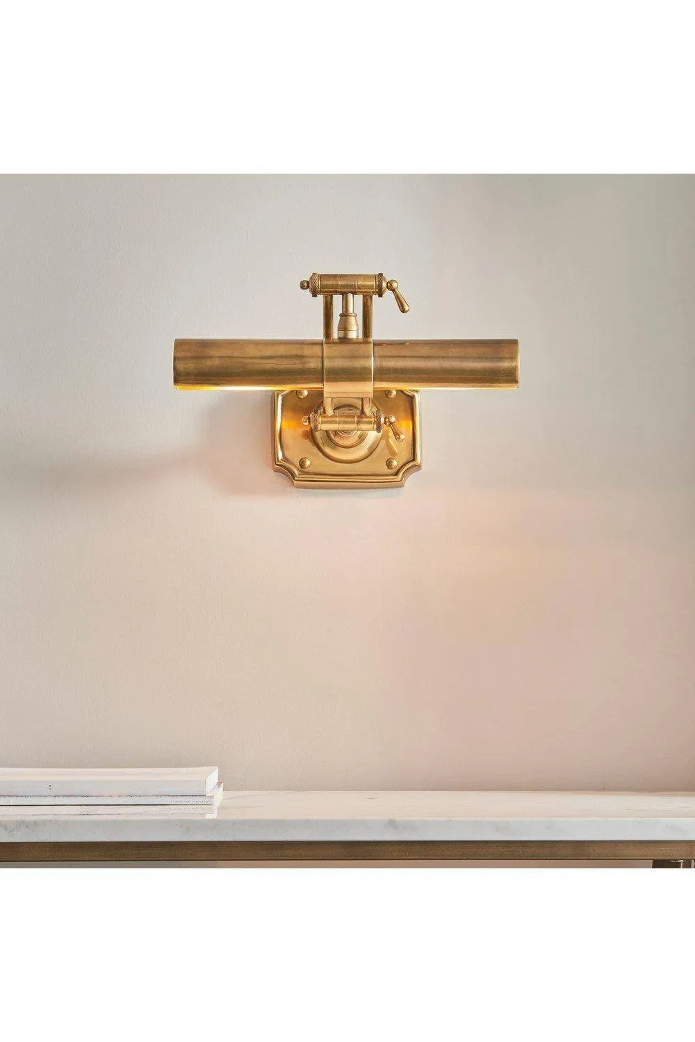 Netlighting 2 Light Picture Wall Light Lamp Brass LED E14 in Gold 4