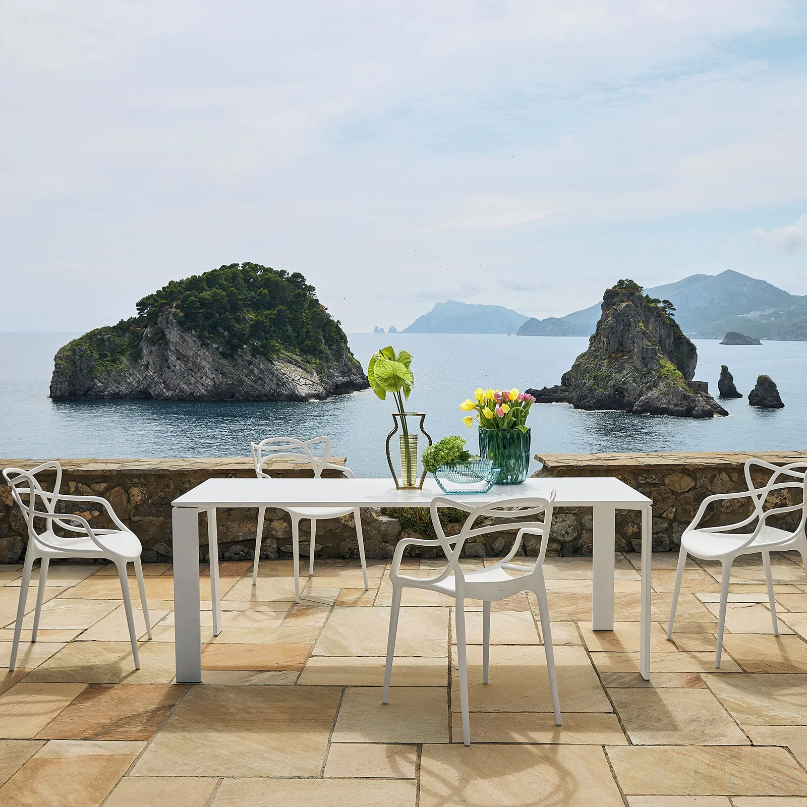 Kartell Four Outdoor Dining Table 223X79, White Metal | W223cm | Barker & Stonehouse 2