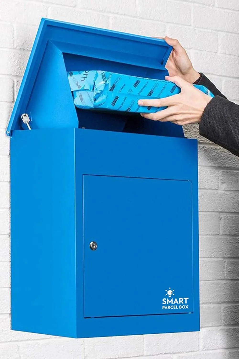 Homescapes Smart Parcel Box® Medium Front Access Secure Delivery Box in Blue 1