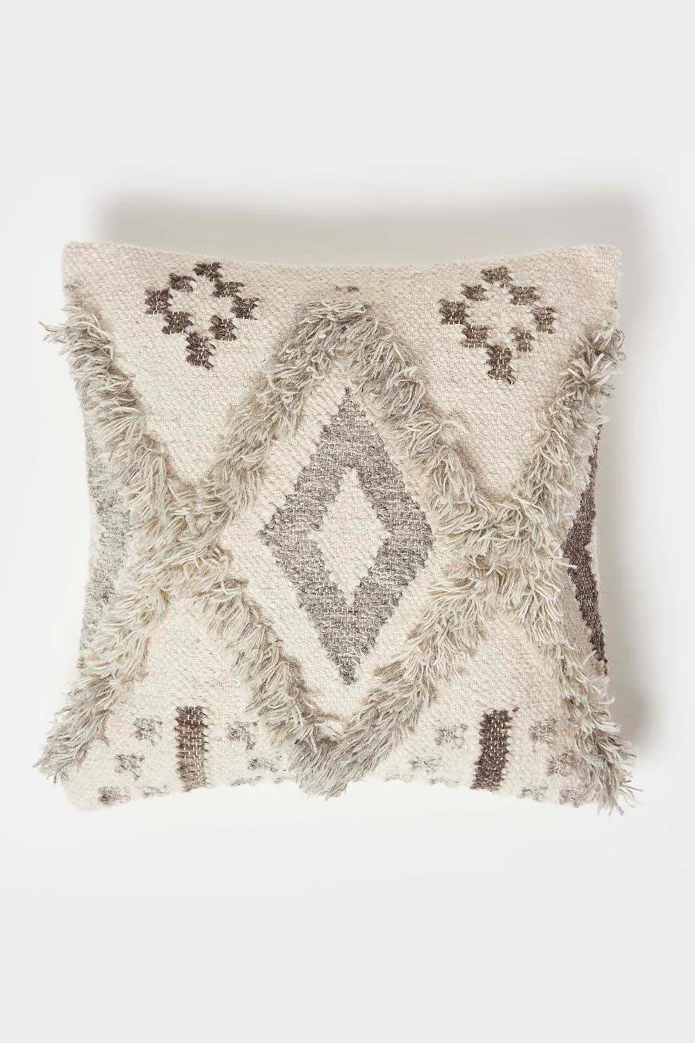 Homescapes Alta Handwoven Tufted Beige Kilim Cushion
