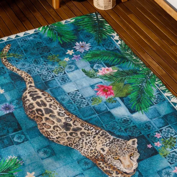 Paoletti Majorelle Leopard Indoor Outdoor Rug 4