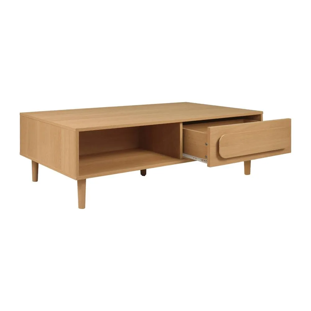 sweeek Vintage wood effect coffee table with 1 drawer in Brown 5