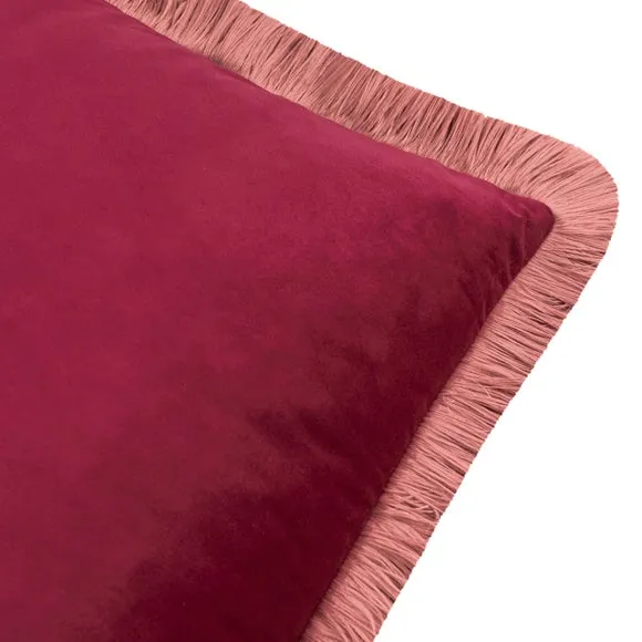 Furn. Halo Fringed Velvet Square Cushion 3