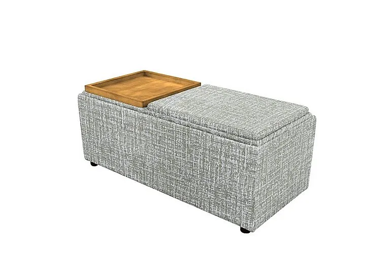Fabric Storage Bench Tray Stool - Shore Oatmeal