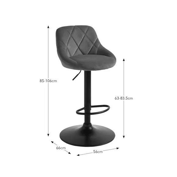 Noah Adjustable Height Barstool, Faux Suede 5