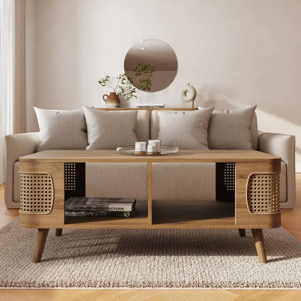GFW Sorrel Rattan Coffee Table in Brown