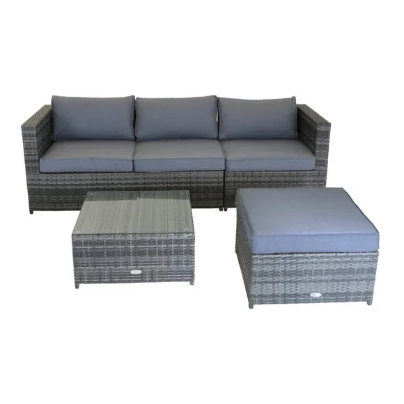 Corner Sofa Grey Lounge Set 6
